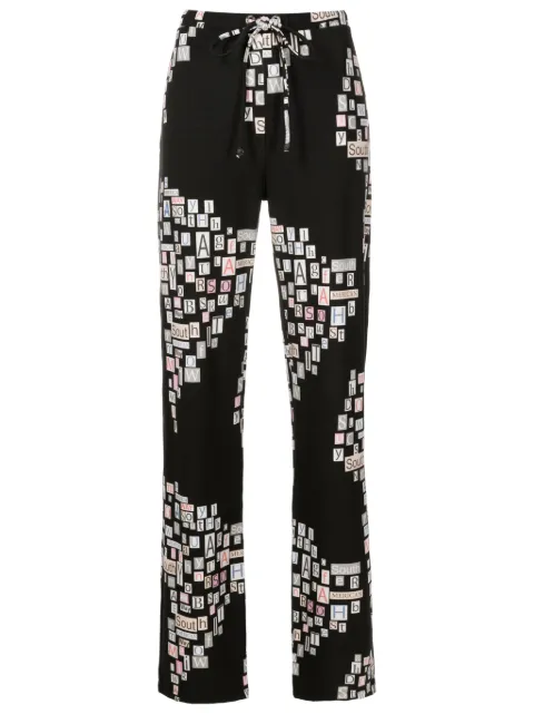 Amir Slama text-print straight-leg trousers
