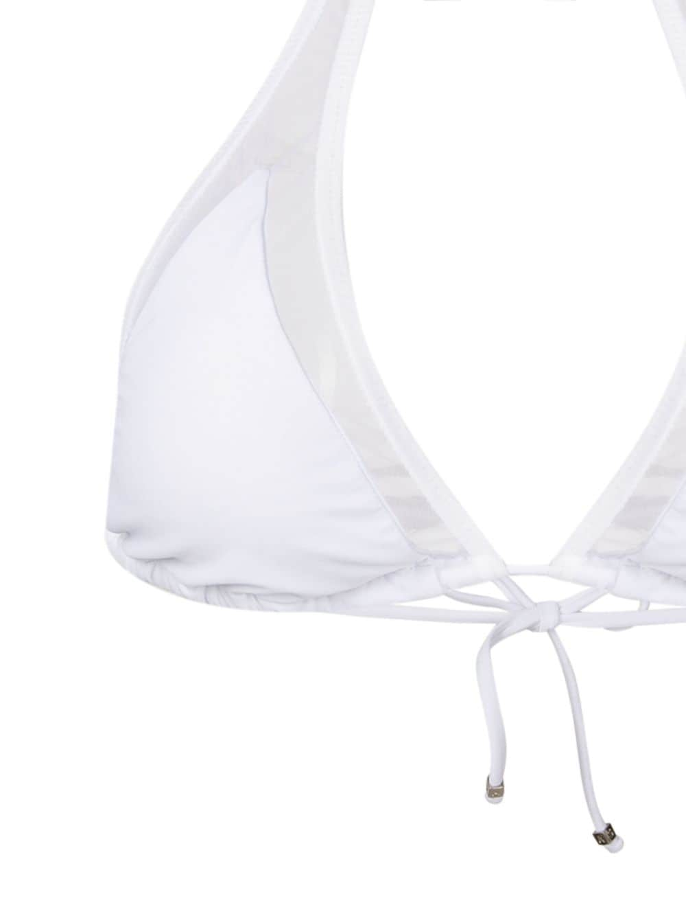 Shop Amir Slama Sheer-panels Triangle Bikini In White