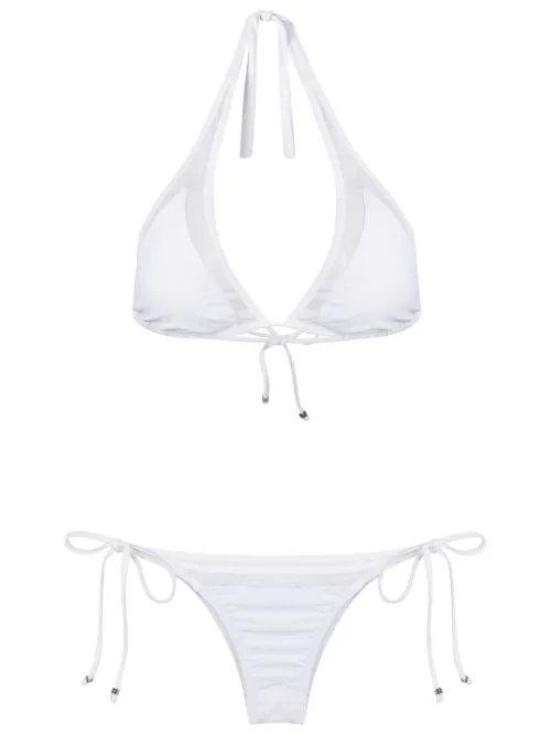 Bikini triangles à empiècements transparents - Amir Slama - Modalova