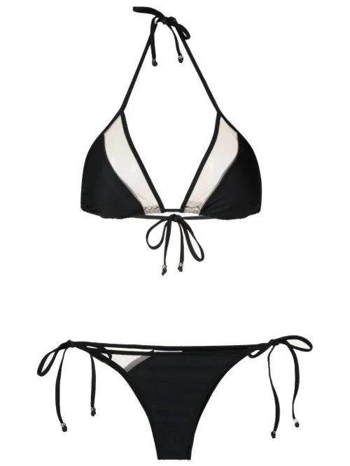 Bikini triangles à empiècements transparents - Amir Slama - Modalova