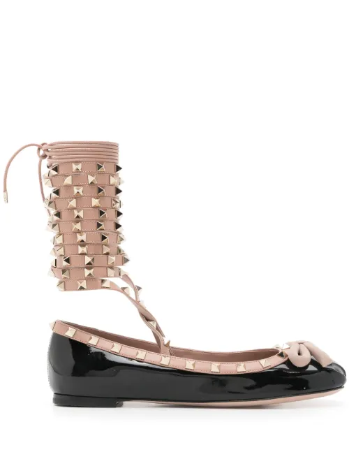 Ballerines Rockstud en cuir - Valentino Garavani - Modalova
