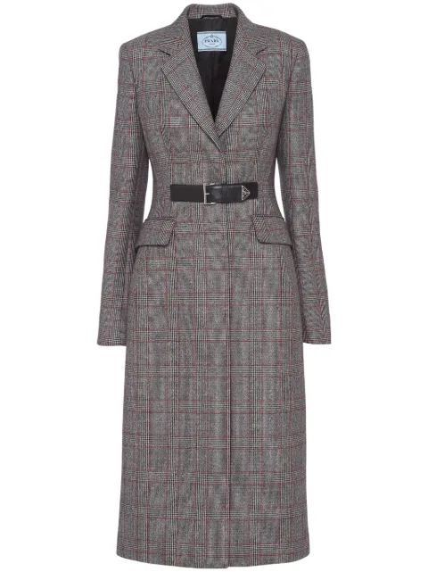 Prada Prince of Wales-check wool coat