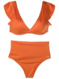 Brigitte V-neck high-waisted bikini - Orange