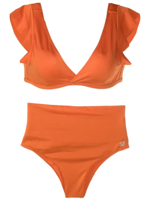 Brigitte bikini con tiro alto y cuello en V 