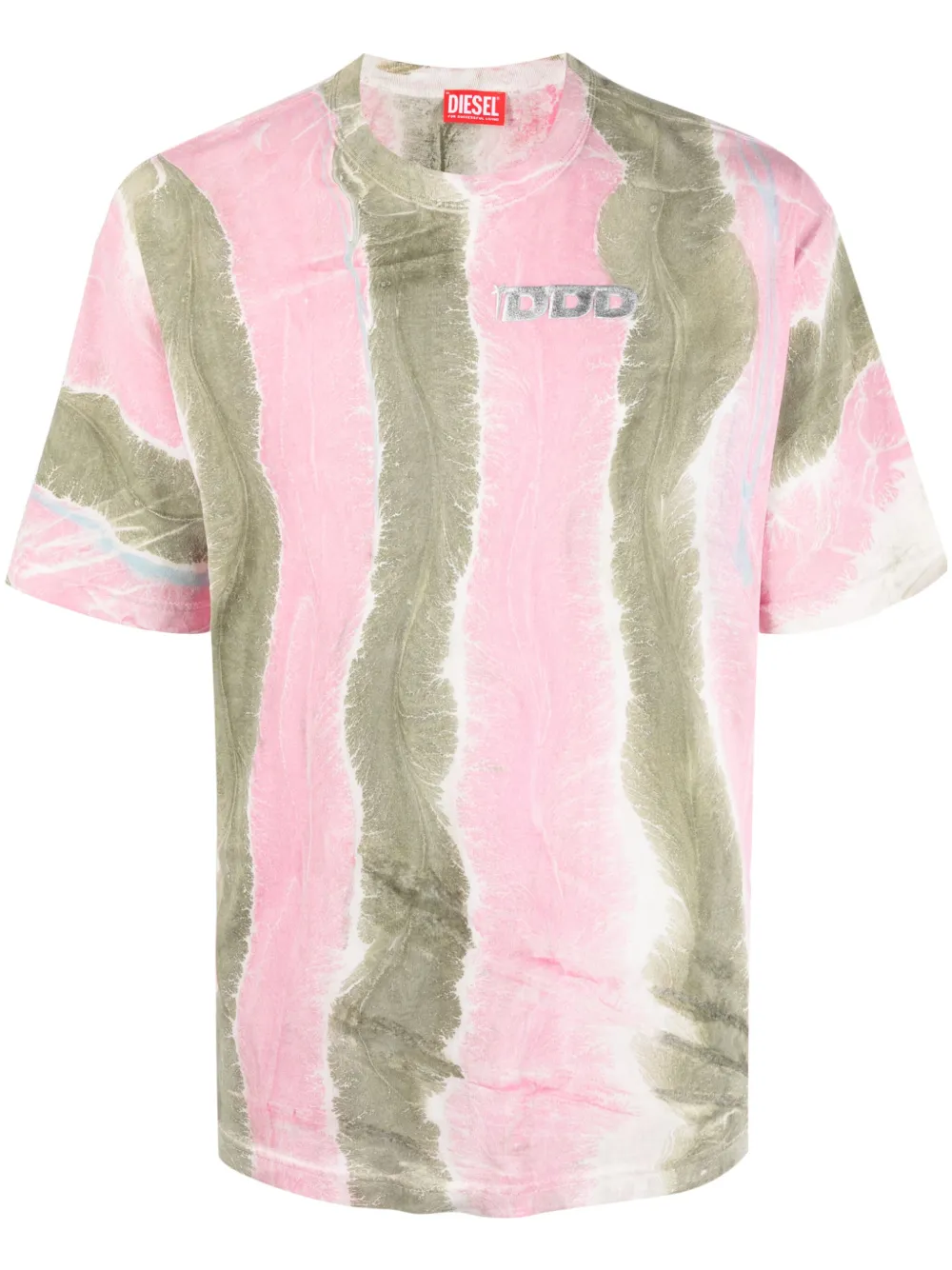 DIESEL T-WASH-L2 MARBLED-PATTERN COTTON T-SHIRT