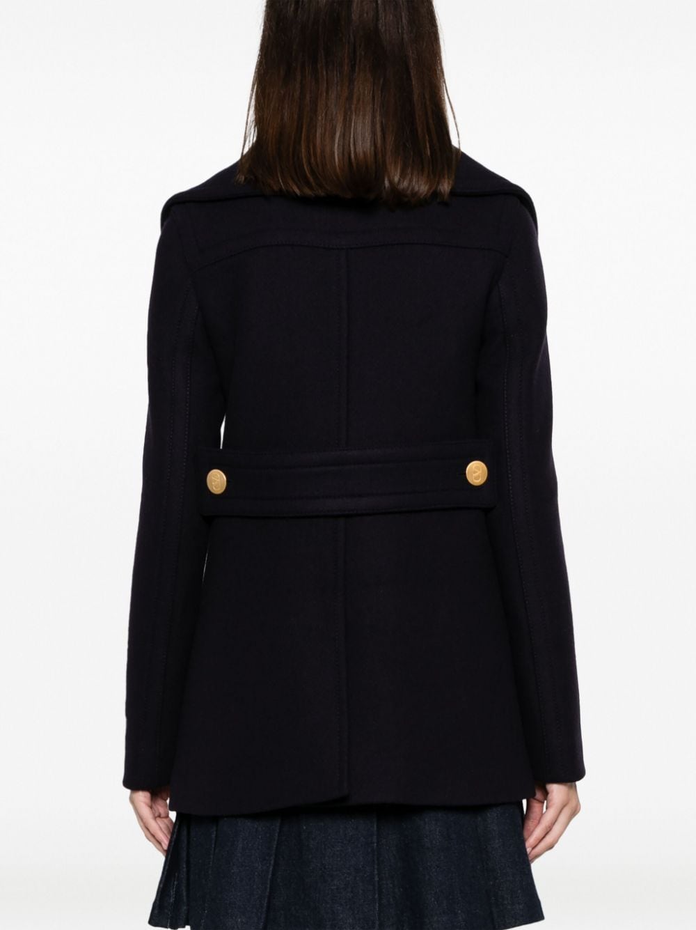 Shop Valentino Virgin Wool-blend Coat In Blue