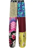 Marine Serre Regenerated Silk Scarves straight-leg trousers - Blue