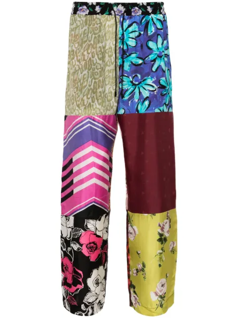 Marine Serre Regenerated Silk Scarves straight-leg trousers