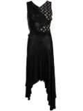Marine Serre Crescent Moon-print asymmetric dress - Black