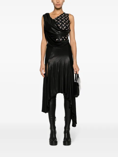 Marine Serre Crescent Moon-print asymmetric dress WDR243RJER0015 - 1