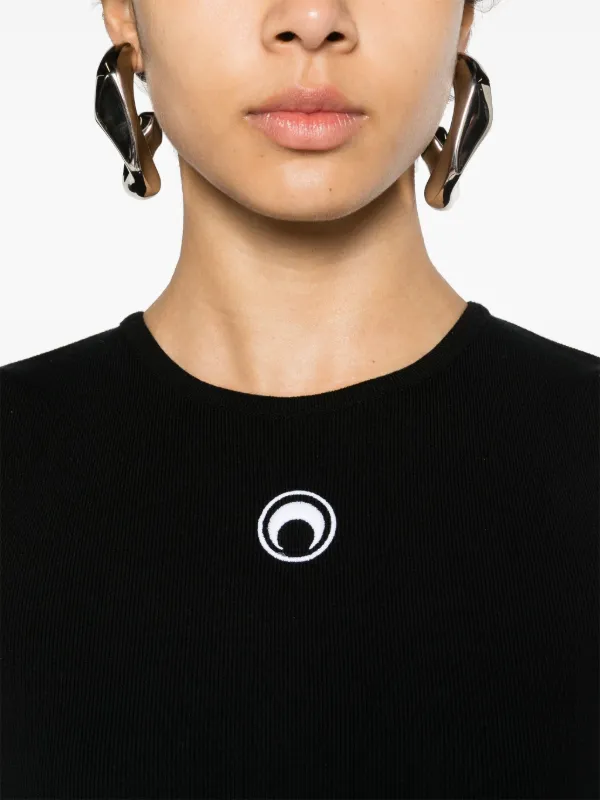 Marine Serre Crescent Moon-embroidered Tank Top | Black