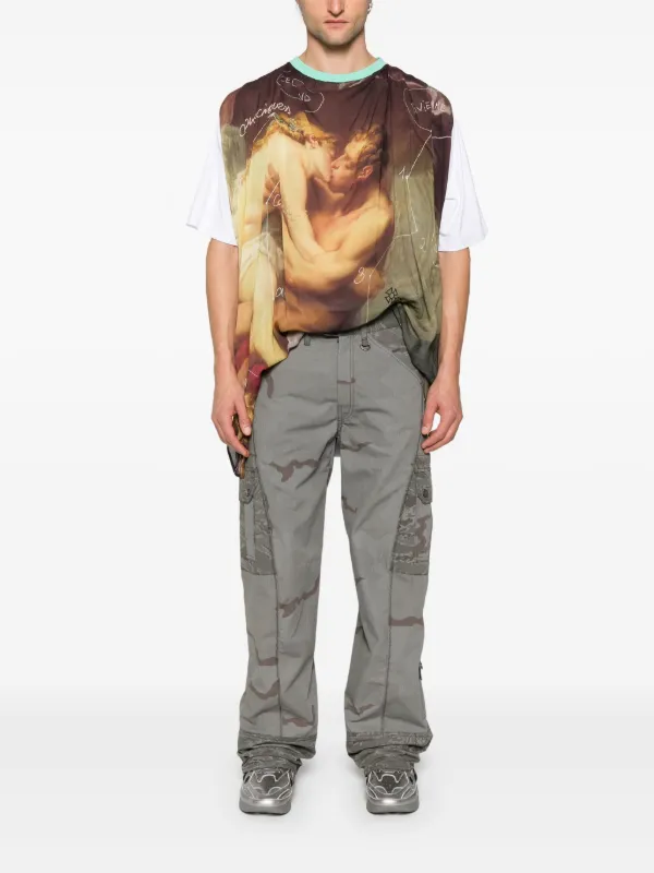 Marine Serre  カーゴパンツ Marine Serre: ブラウン Moon Jacquard ツイル カーゴ ワーク