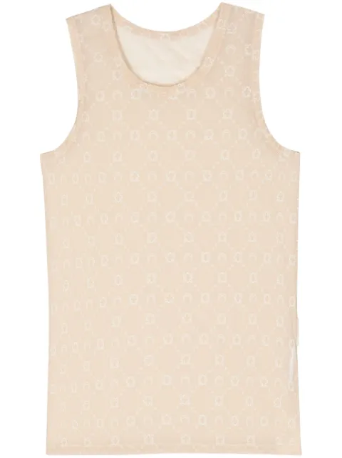 Marine Serre Moonogram-flocked mesh tank top