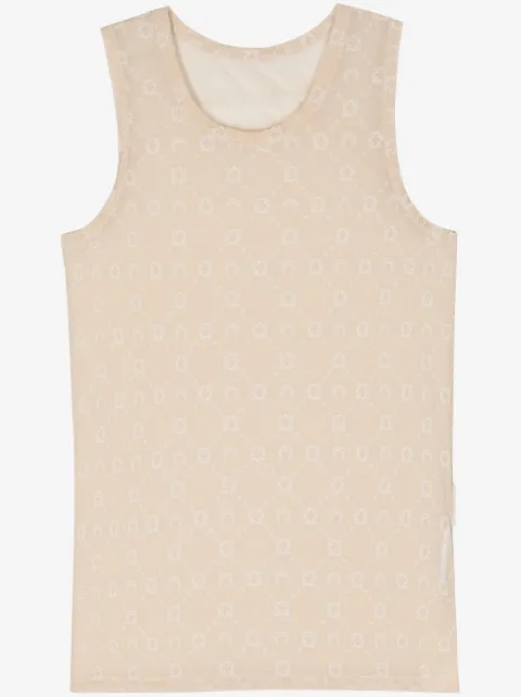 Marine Serre Moonogram-flocked mesh tank top