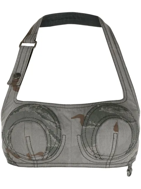 Marine Serre Regenerated camouflage-print bustier top