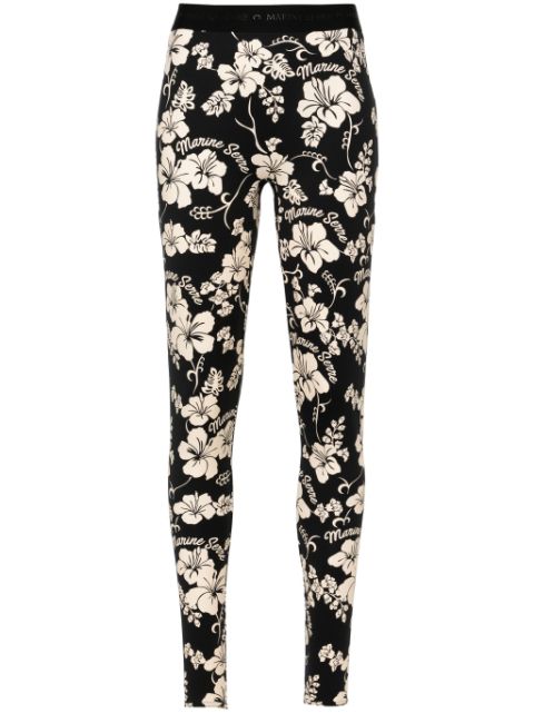 Marine Serre Regenerated leggings med blomstertryk