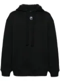 Marine Serre calendars-print organic cotton hoodie - Black