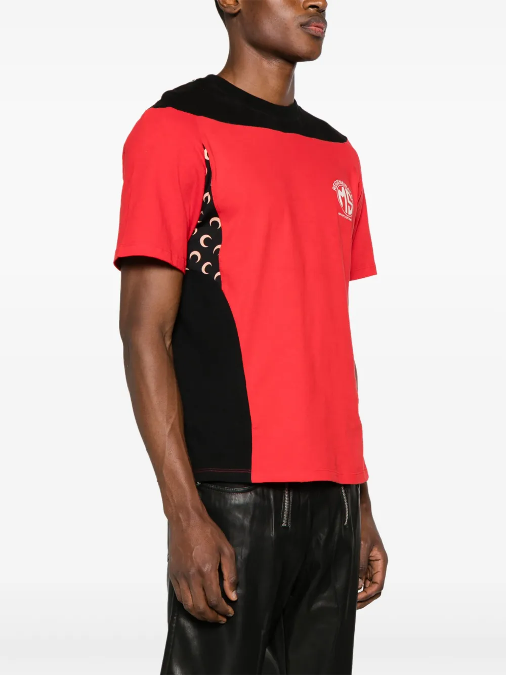 Marine Serre T-shirt met vlakken Rood