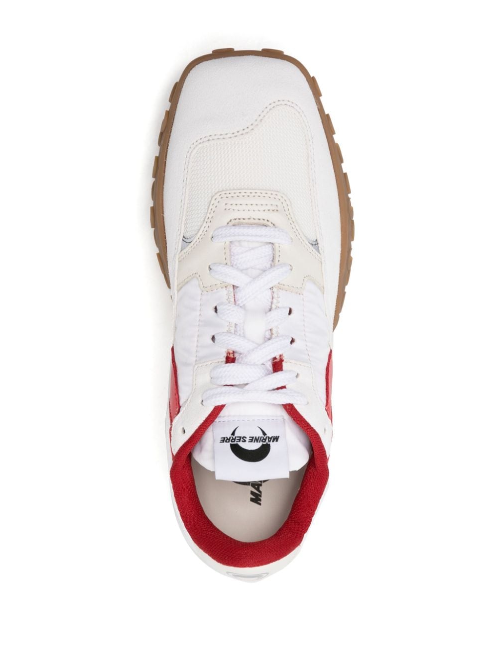 Shop Marine Serre Ms Rise Recycled-nylon Sneakers In 白色