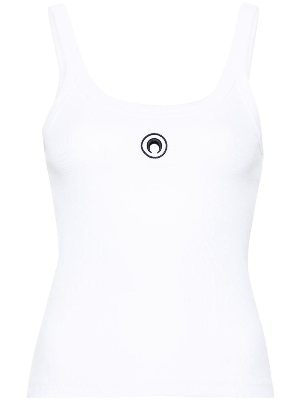 Shop Marine Serre Crescent Moon-embroidered Tank Top In White