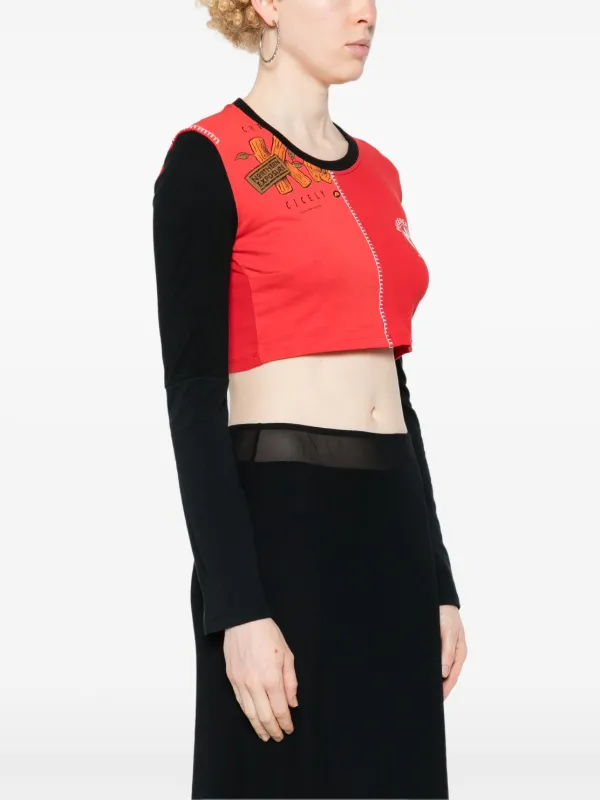 Marine Serre Regenerated mix-print T-shirt | Red | FARFETCH