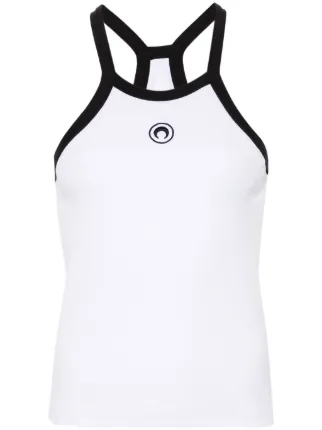 Marine Serre Crescent Moon-embroidered Top | White | FARFETCH