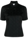 Marine Serre Crescent Moon-panelled jacquard top - Black