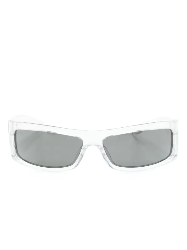 Gucci Eyewear logo plaque rectangle frame Sunglasses White FARFETCH CA