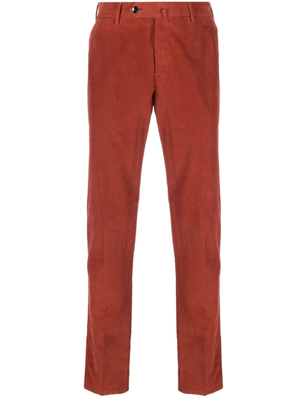 Pt Torino Pressed-crease Corduroy Chino Trousers In Rot