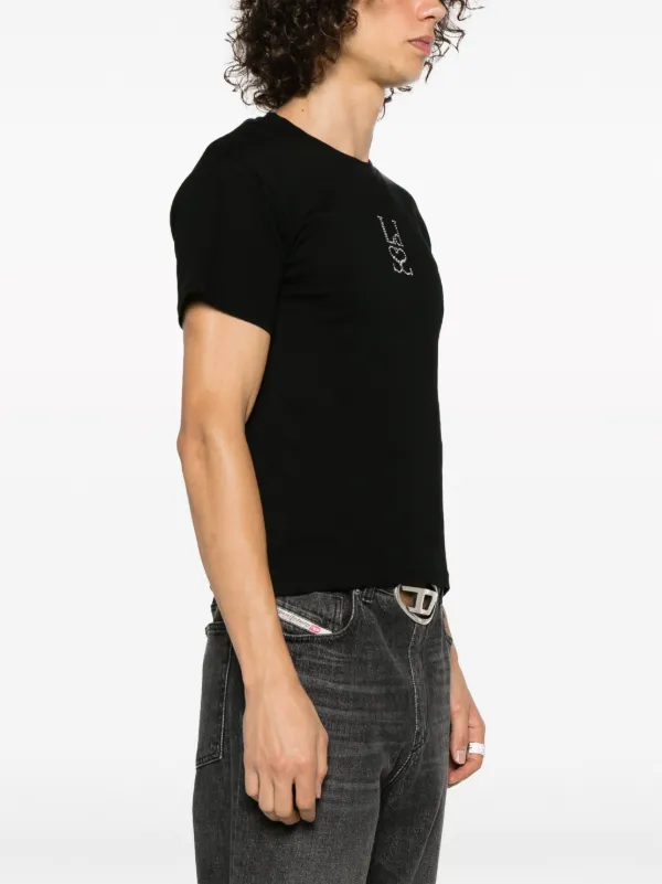 Ludovic De Saint Sernin ビジューロゴ Tシャツ | ブラック