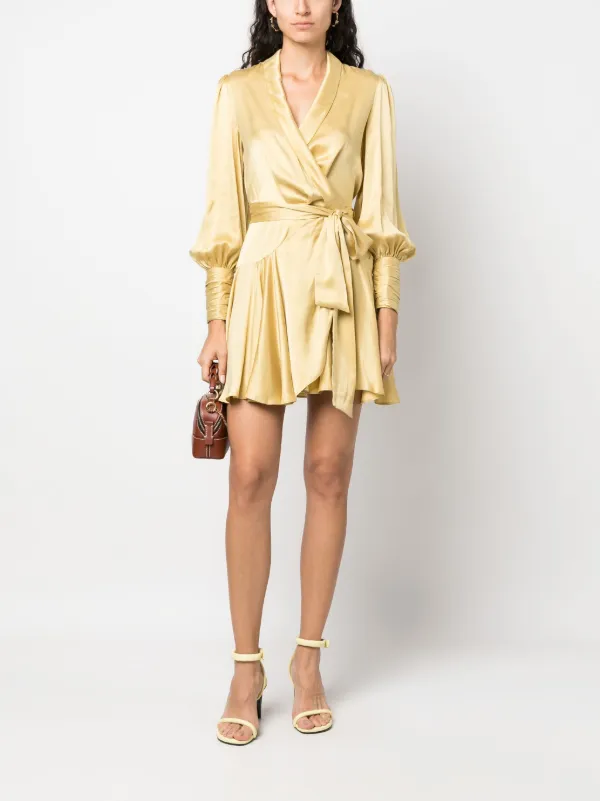 zimmermann silk wrap dress Mini effortless way Zimmermann Silk Wrap Mini Dress