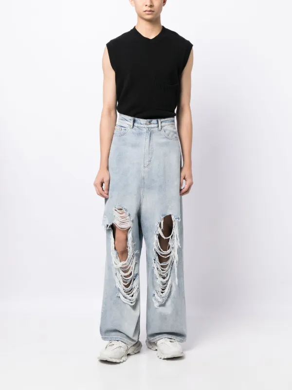 Natasha Zinko ダメージ ワイドジーンズ | ブルー | FARFETCH JP