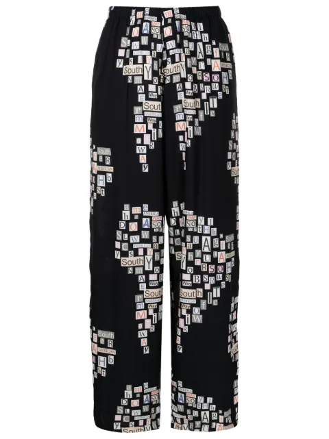 Amir Slama text-print straight-leg trousers