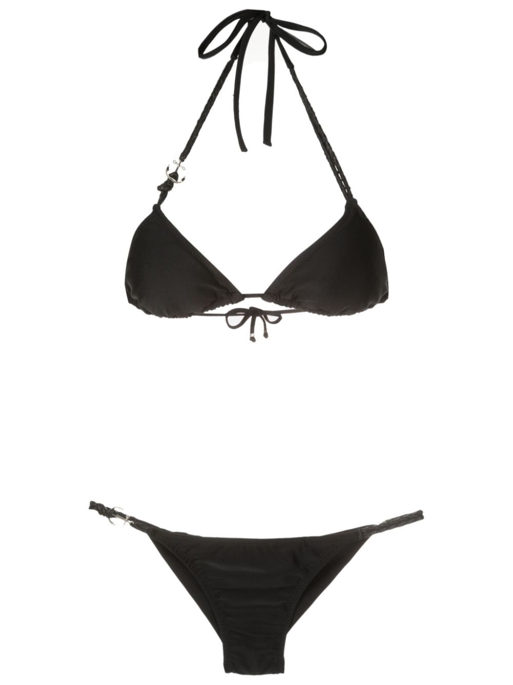 Amir Slama Anchor-detail Triangle-cup Bikini In Black