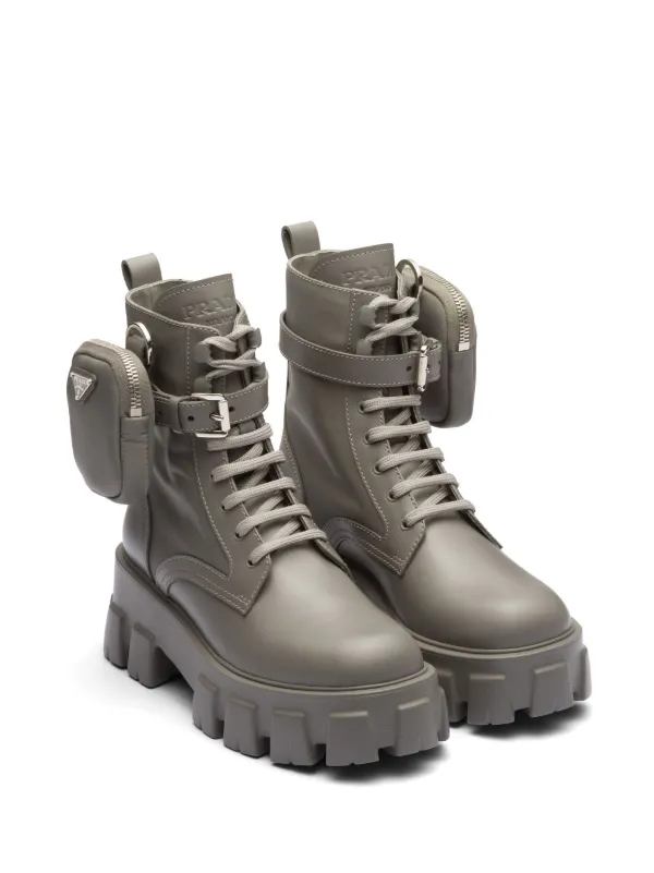 Prada combat boots with bag sale