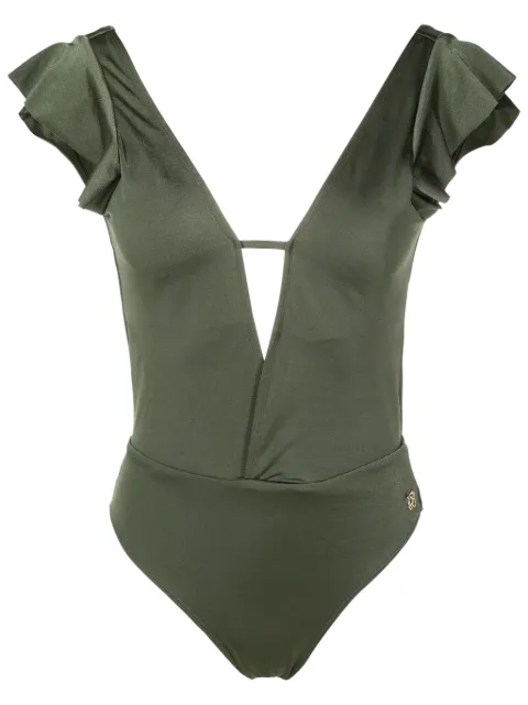 Brigitte short-sleeved open-back swimsuit 