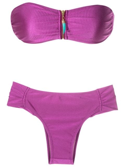 Brigitte bikini strapless de canalé 