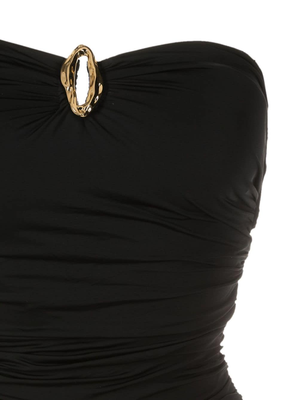 Shop Brigitte Strapless Ruched Swimsuit In Black