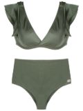 Brigitte V-neck high-waisted bikini - Green