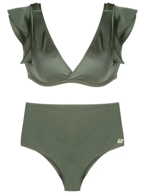 Brigitte V-neck high-waisted bikini 