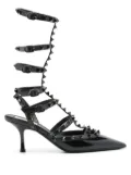 Valentino Garavani Rockstud caged leather pumps - Black