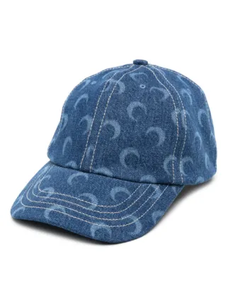 爆買い 英語 Marine AZ FARFETCH | Blue | Cap Denim moon-print Crescent Serre 帽子