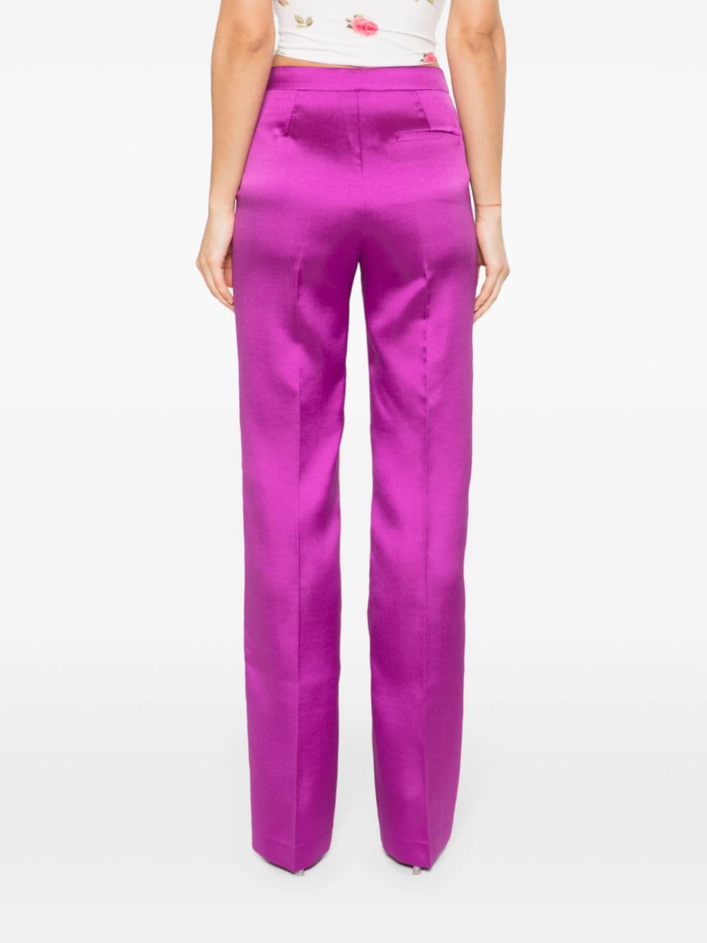 Shop The Andamane Gladys Straight Tailored Trousers In Pink