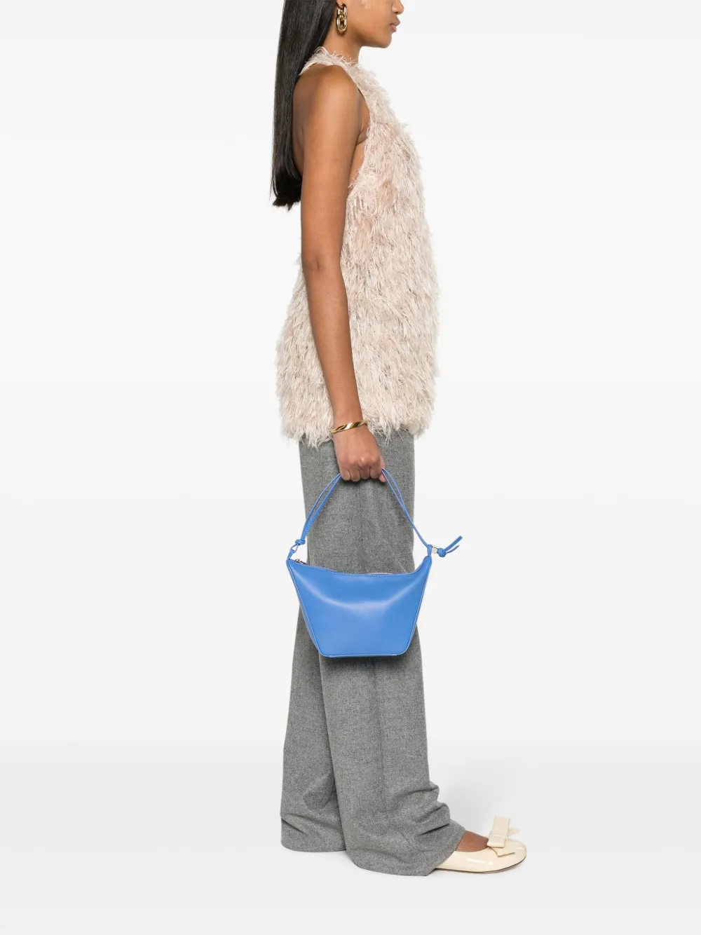 LOEWE Hammock leren schoudertas Blauw