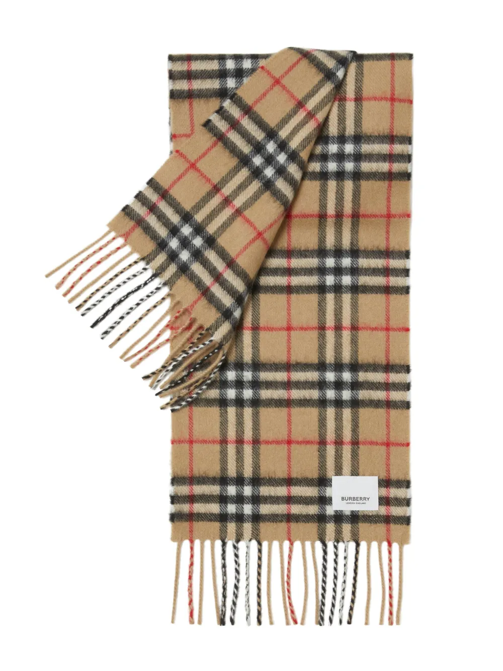 Shop Burberry Vintage Check Cashmere Scarf In 褐色