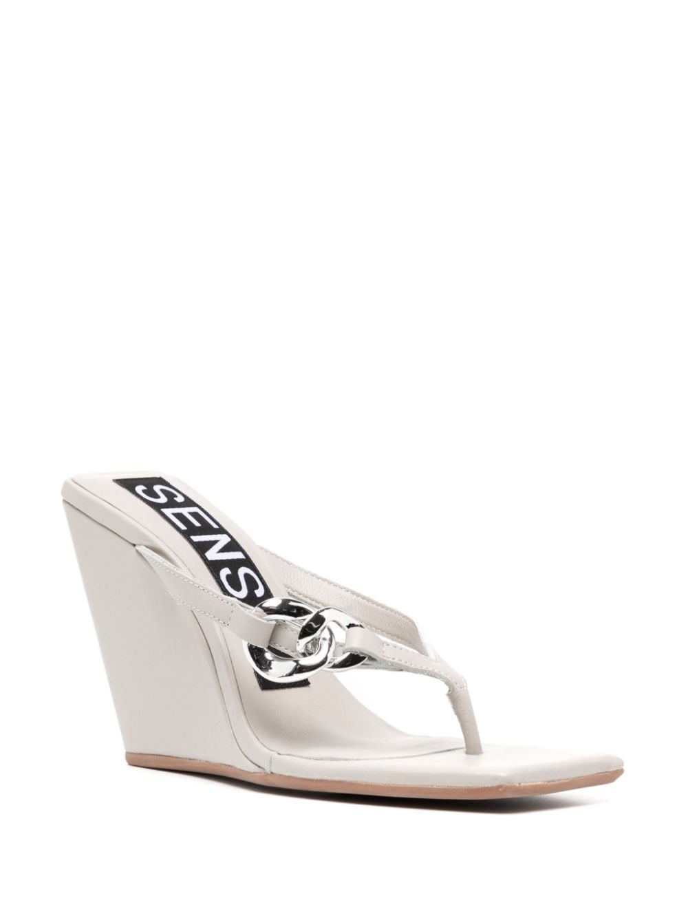 Shop Senso Helga Ii Leather Wedge Sandals In Grey