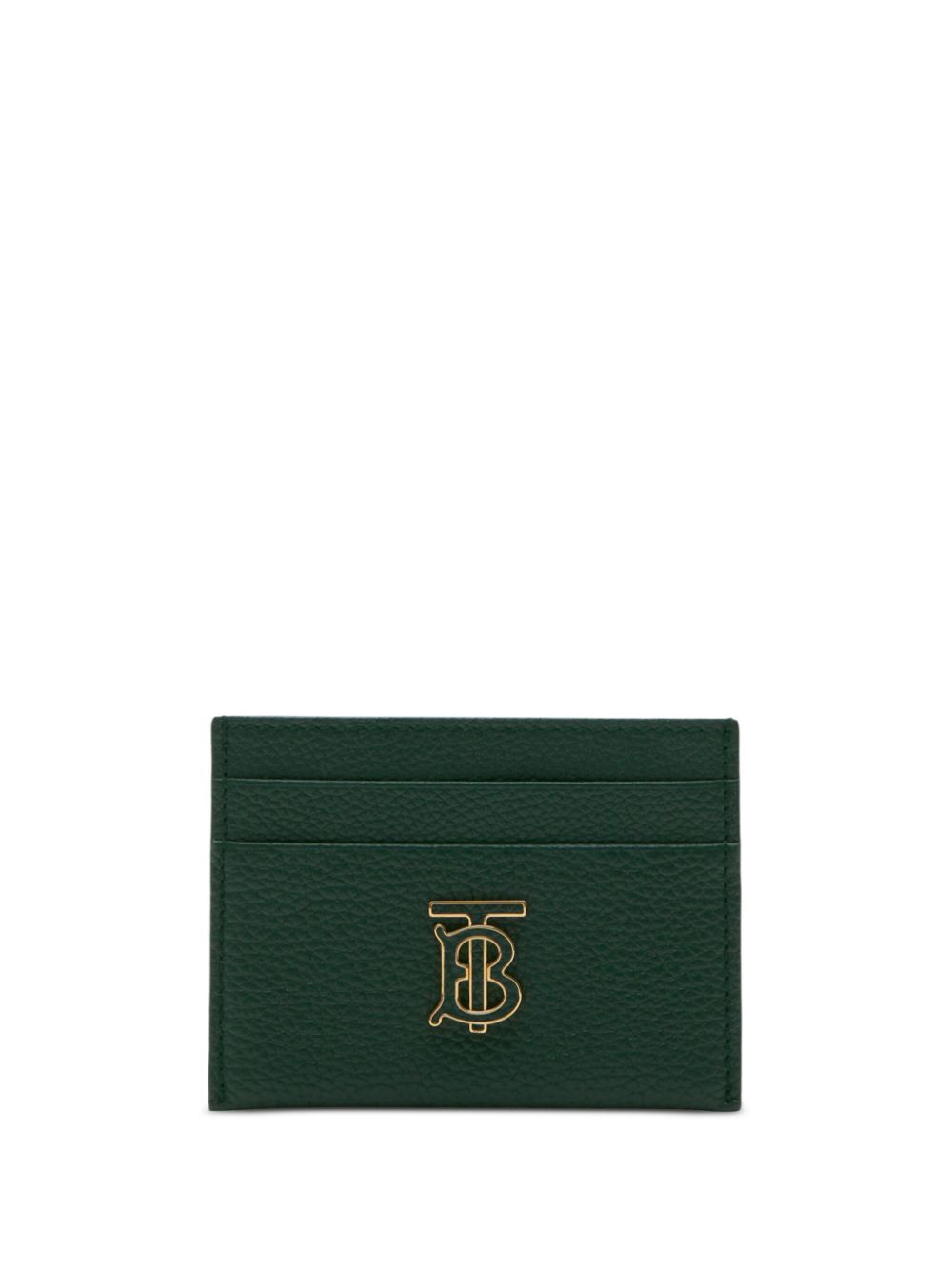 TB-plaque grained-leather cardholder