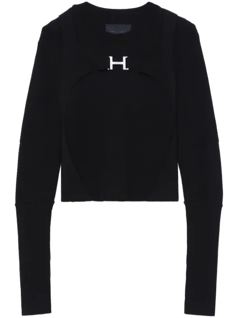 HELIOT EMIL logo-print panelled-design jumper 