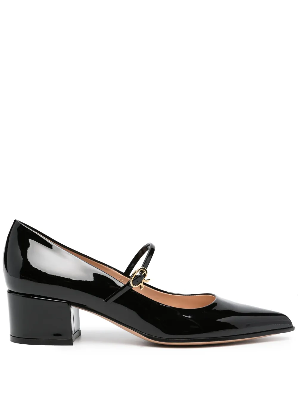 Shop Gianvito Rossi 55mm High-shine Mary-jane Pumps In Black