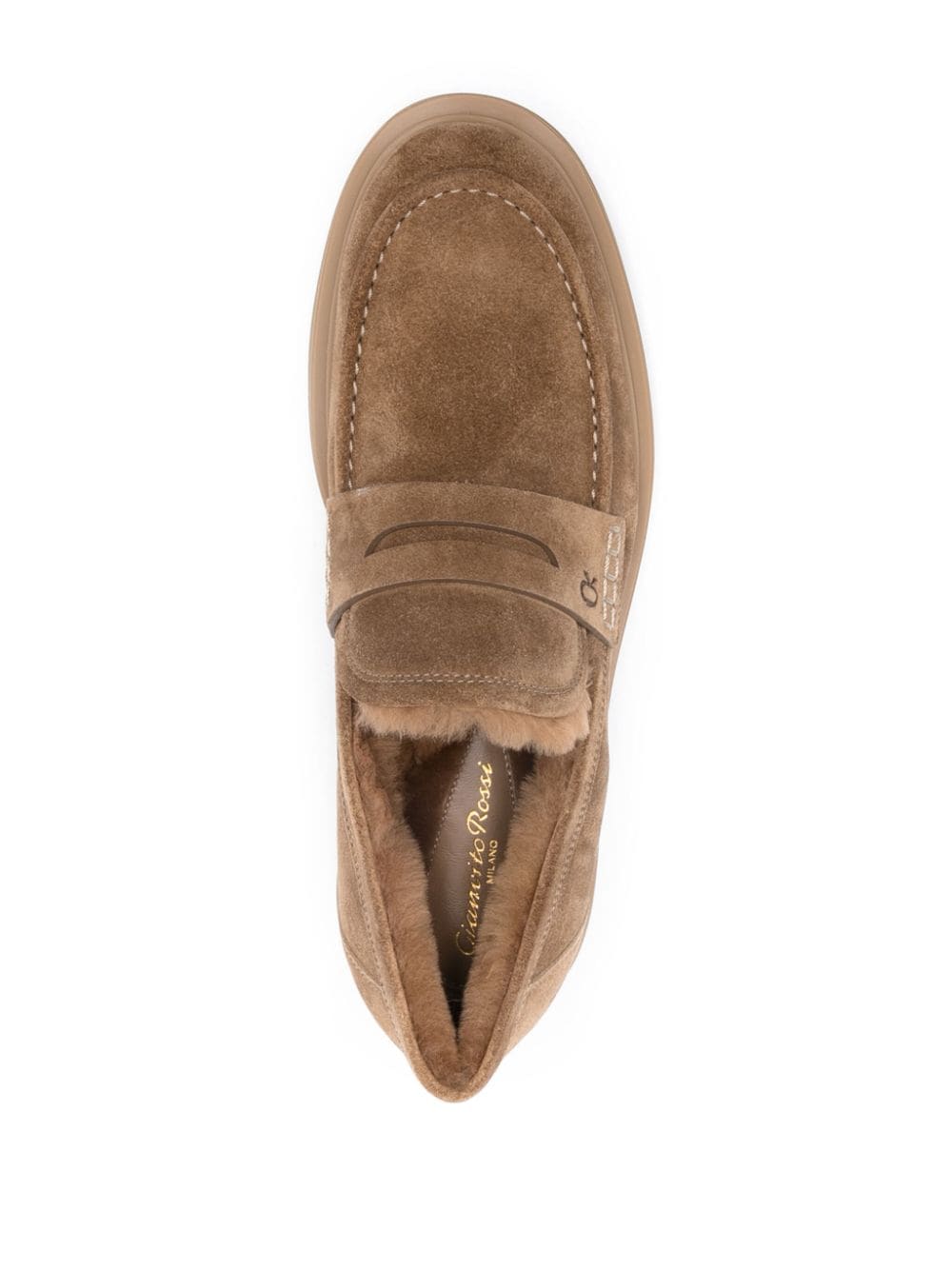 Shop Gianvito Rossi Harris Suede Loafers In Brown